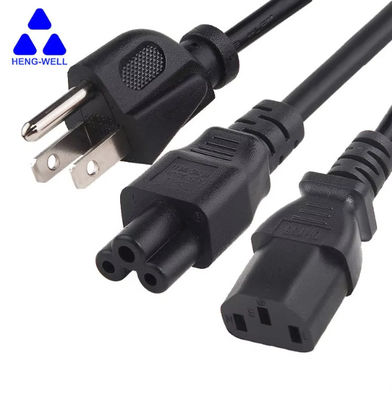 UL 3 Wire USA Power Cord 18AWG Электрический кабель NEMA 5-15p до IEC C13 для ноутбуков